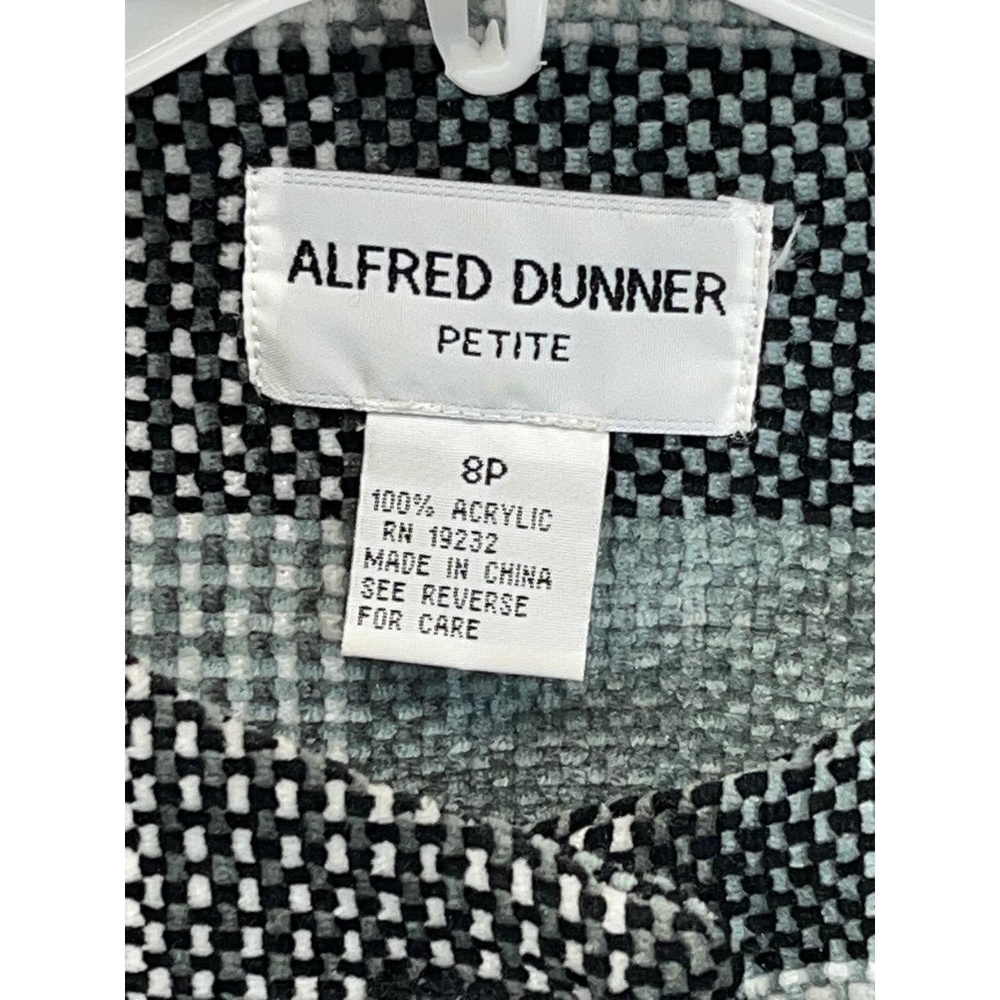 Vintage Alfred Dunner Petite Womens Black Gray‎ Plaid Button Up Blazer  8P - Picture 3 of 8